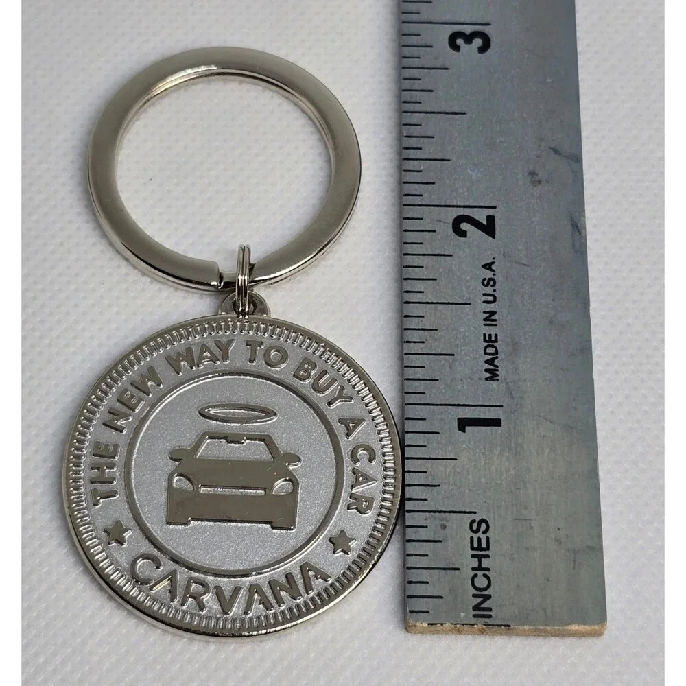 Carvana Keychain Silvertone Metal A New Way To Buy A Car Advertising Keyring